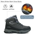 thumbnail image 2 of Mens Outdoor Hiking Boots Winter Fur Lined Warm Snow Boots Waterproof Anti-slip Lightweight Camping Boots Gray 9.5 US, 2 of 7