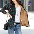 thumbnail image 5 of Womens Sherpa Fleece Lined Flannel Shirt Jacket Warm Button Up Winter Casual Fashion Plaid Shirt Jackets Coat, 5 of 5