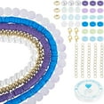 thumbnail image 2 of DIY Heishi Surfer Bracelet Making Kit Including Glass Pearl & Polymer Clay Disc Beads Alloy Clasps Iron Chain Extender Elastic Thread Mixed Color 1458Pcs/set, 2 of 6