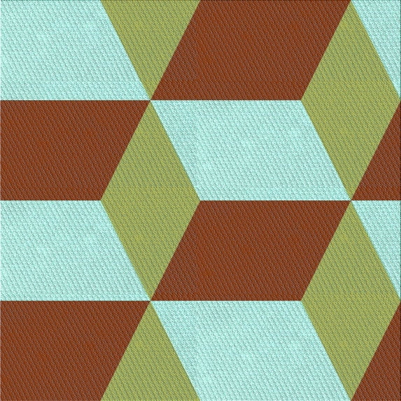 Ahgly Company Indoor Square Patterned Light Green Area Rugs, 4' Square
