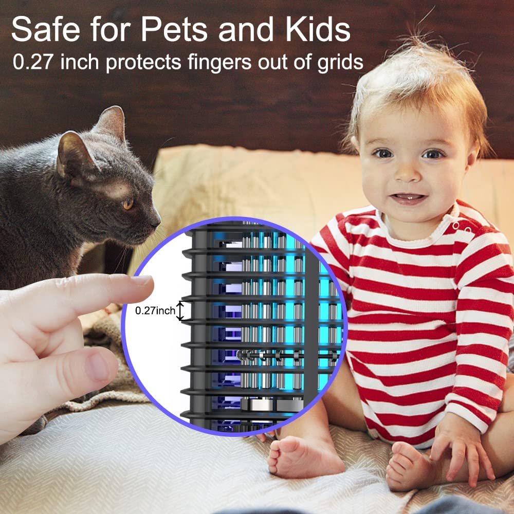 Bug Zapper 15W for Outdoor and Indoor, High Powered 4000V Electric Mosquito Zappers, Mosquito Killer, Electronic Mosquitoes Light Bulb Lamp for Home Backyard Patio
