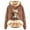 F-Bronze279, variant on Fuzzy Lining Hoodies For Women Cute Cow Print Thickened Long Sleeve Sweatshirt Fall Winter Drawstring Warm Pullover Tops