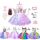 thumbnail image 2 of Vestido de tutú de unicornio brillante para niñas, vestidos de unicornios brillante para niños, vestido de princesa para fiesta de Halloween, ropa para niños, 2 of 4