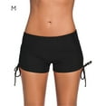 thumbnail image 4 of Soidarity Bañador de cintura baja con correa lateral de color liso para mujer Traje de baño Negro M Soidarity OD001260-02, 4 of 6