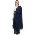 thumbnail image 5 of Phagun Cotton Neck Wrap Indian Dupatta Chunni Long Stole Tassel Scarf-Navy Blue, 5 of 5