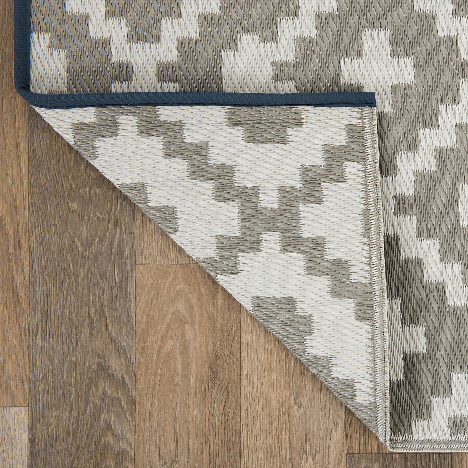 World Rug Gallery Trellis Geometric Reversible Plastic Indoor and Outdoor Picnic Mat, Camping Rug, RV Rug - GRAY 5' X 7'