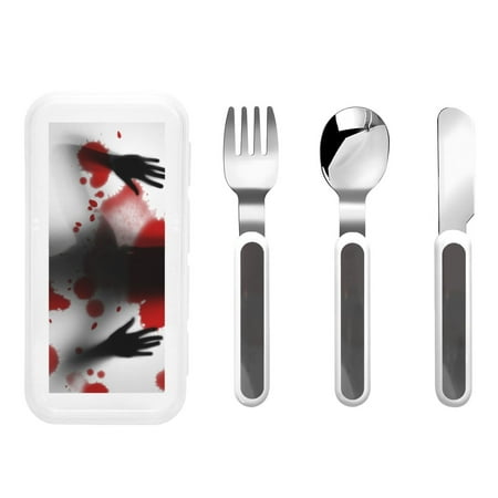 

Zeuib Shadows Behind Print 3 Pieces Children Fork Spoon Knife Set with Travel Case for Lunch Box Stainless Steel Kids Silverware Flatware Set Kids Utensil Set for School (Fork Spoon Knife)