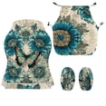 thumbnail image 5 of SCRAWLGOD Butterfly Bohemian Flower Blue Beige 4 PCS Gaming Chair Covers for Cats Breathable Rotating Gaming Chair Protector Computer Chair Seat Slipcovers with Armrest Covers, 5 of 7