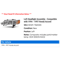 thumbnail image 2 of Left Headlight Assembly - Compatible with 1994 - 1997 Honda Accord 1995 1996, 2 of 2