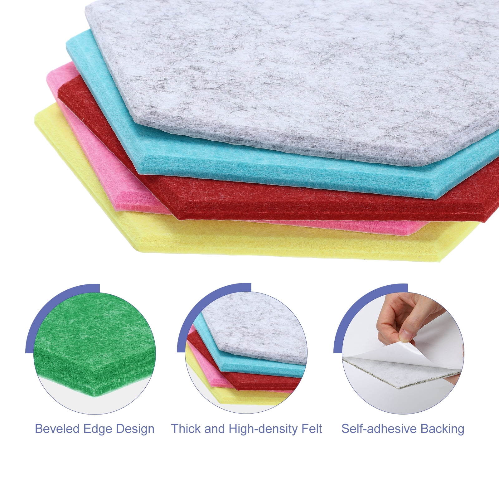 Hexagon Acoustic Panels B1 Fireproof Soundproof Foam Panels with 30 Push Pins(Emerald Green)