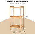 thumbnail image 3 of Kinbor 3-Tier Bamboo Shelf Utility Storage Shelf Bamboo Shelf Stand Multifunctional Bookcase Plant Flower Stand, Natural, 3 of 9