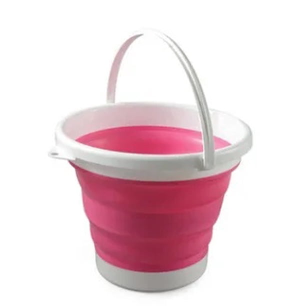 Cubo de plástico de silicona plegable portátil para viajes en coche, pesca al aire libre, cubo multifuncional para uso doméstico para niños