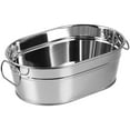 thumbnail image 1 of CIMAXIC 1PC Sturdy Seafood Barrel Container Hotel Restaurant Creative Tableware (Silver),8.86"X6.02"X3.15", 1 of 4