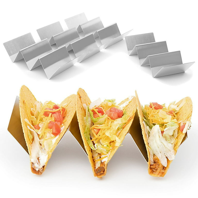 Taco Holders 304 Stainless Steel V Shaped Mexican Restaurant Pancake Rack  Tray Style Food Hard Shells Stand Kitchen Accessories - AliExpress