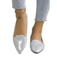 thumbnail image 3 of Frontwalk Women Ballet Flat Comfort Flats Pointed Toe Casual Shoes Driving Lightweight Dress Shoe Ladies Slip On Silver 9, 3 of 8