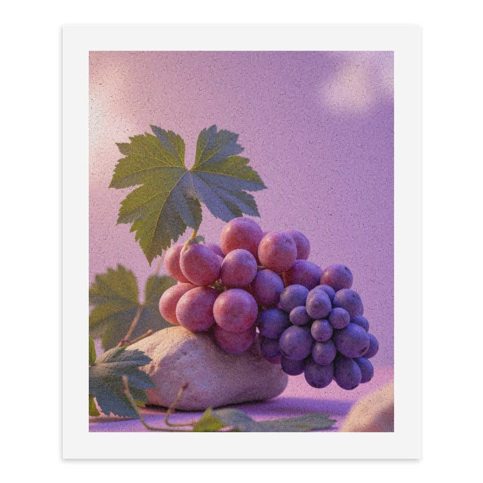 Paint by Numbers Kit for Adults, Pink Purple Grapes Leaf Rock Paint by Numbers, Easy Paint by Numbers Kit for Adults Beginner, DIY Adult Paint by Number Kits on Canvas, Home Decor