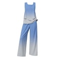 thumbnail image 4 of GILIGEGE 2 Piece Sets for Women Summer 2 Piece Sets for Women Summer Outfits Sleeveless Sets Square Neck Tops Wide Leg Crop Pants Vacation Outfits Summer Beach Vacation Outfits Lounge Tracksuits, 4 of 4