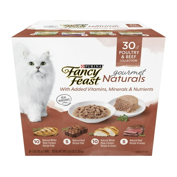 Purina Fancy Feast Gourmet Naturals Kitten Food, Wet Cat Food, Poultry & Beef, 3 oz Cans (30 Pack)