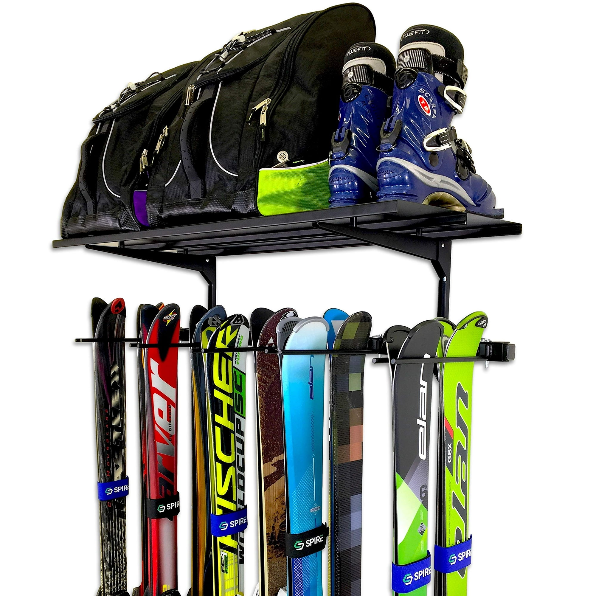 StoreYourBoard Ski Wall Rack and Storage Shelf Holds 10 Pairs Ski Wall Mount Home and Garage Storage Hanger Walmart