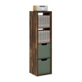 thumbnail image 5 of Furinno CUBICLE Open Back Decorative Verticle Cube Storage Organizer Amber Pine, 5 of 8