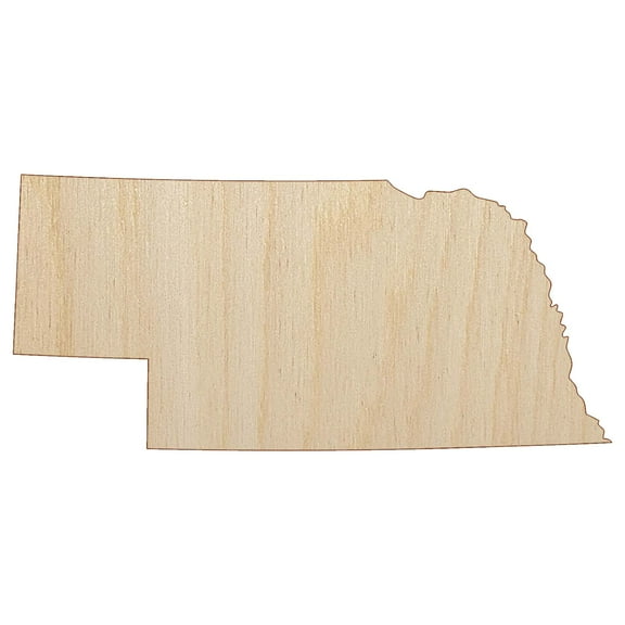 Nebraska State Silhouette Wood Shape Unfinished Piece Cutout Craft DIY Projects - 4.70 Inch Size - 1/8 Inch Thick