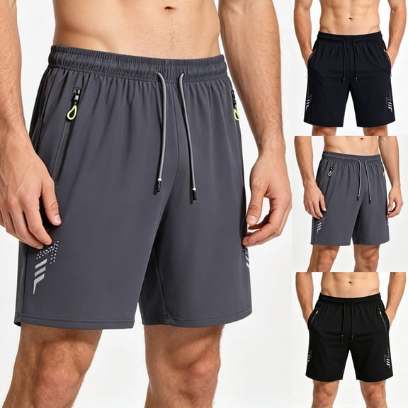 Lovzfmll Men's Summer Ice Silk Loose Sports Thin Running Casual Fast-Drying Shorts, Athletic Bermuda Shorts Dark Blue, 4XL