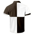 thumbnail image 5 of Afdoent Mens Polo Shirts Color Block Square Male Leisure Loose Comfortable Trendy Business Lapel Button Lapel Short Sleeve Shirt Casual Outdoor, 5 of 5