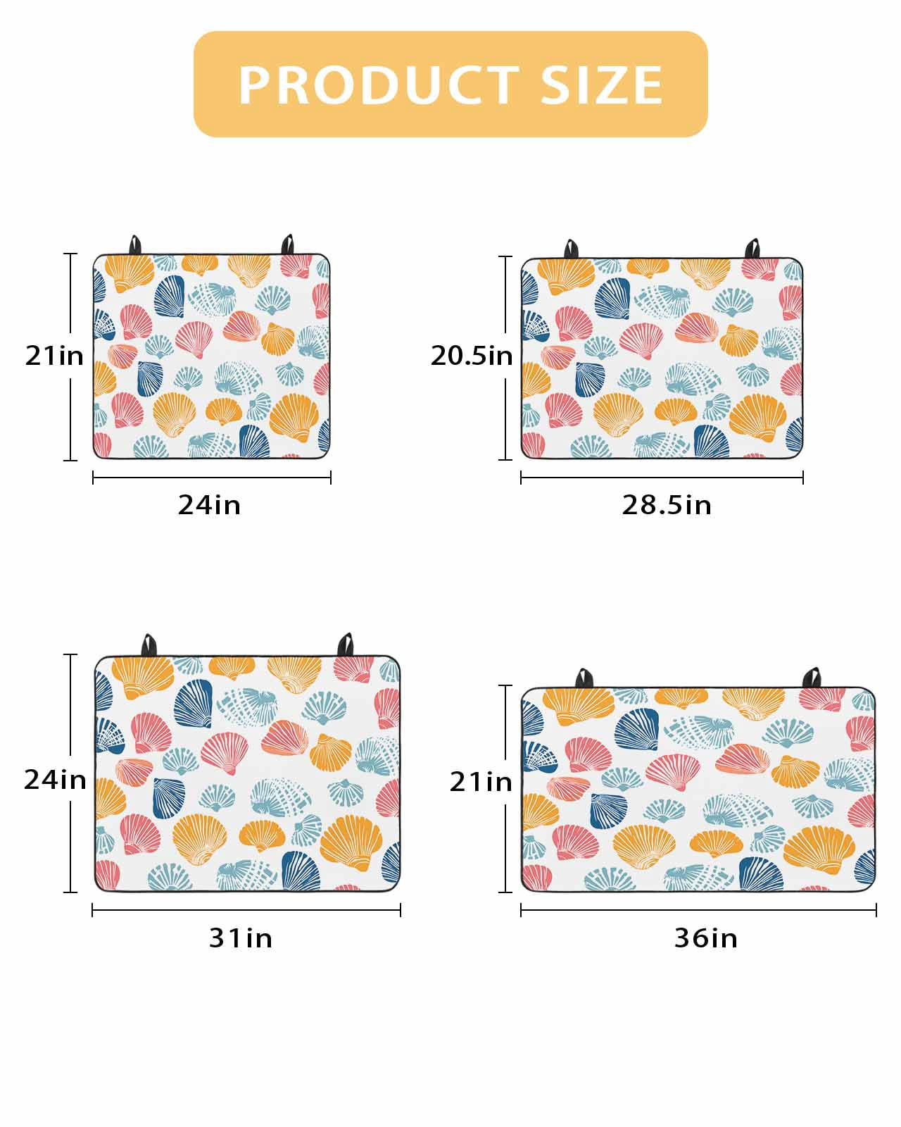 nqOlkjepod Large Induction Cooktop Protector Mat 24"x21", Colorful Shell Stove Top Covers for Electric Stove, Watercolor Summer Beach Coastal Stove Burner Cover Mats, Glass Top Stove Cover