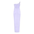 thumbnail image 5 of Eyelet Dresses for Women Sleeveless One Shoulder Twist Front Split Midi Dress Fashion Summer Bodycon Dress (XL, Purple), 5 of 5