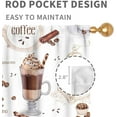 thumbnail image 4 of Coffee Curtains for Kitchen, Farmhouse Coffee Time Vintage Retro Watercolor Latte Tea Cup Country Cottage Rustic Small Kitchen Curtains for Bedroom Cafe Living Room Bathroom 2 Panels, 42"x54" Inch, 4 of 5