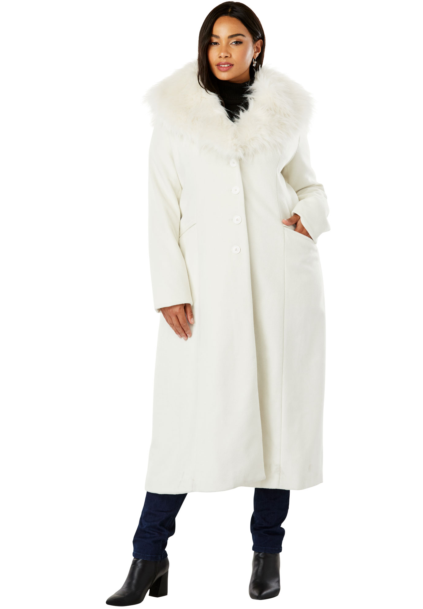 jessica long length jacket with shawl collar hood