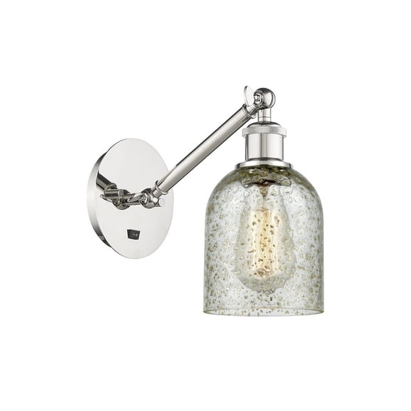 317-1W-PN-G259-LED-Innovations Lighting-Caledonia - 1 Light Wall Sconce In Industrial Style-11.38 Inches Tall and 5.3 Inches Wide Polished Nickel Mica