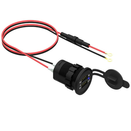 

CHAOMA Dual USB Port 12V Waterproof Motorcycle Charger Adapter Power Supply Socket