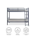 Mainstays Convertible Twin over Twin Metal Bunk Bed, Blue