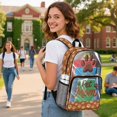 thumbnail image 3 of ZIATUBLES Clear Backpack Heavy Duty, Brown Pet Mom Paw Print Fabric & PVC Transparent Bag, Large Capacity See Through Backpack for School College Work Travel Security, 3 of 7