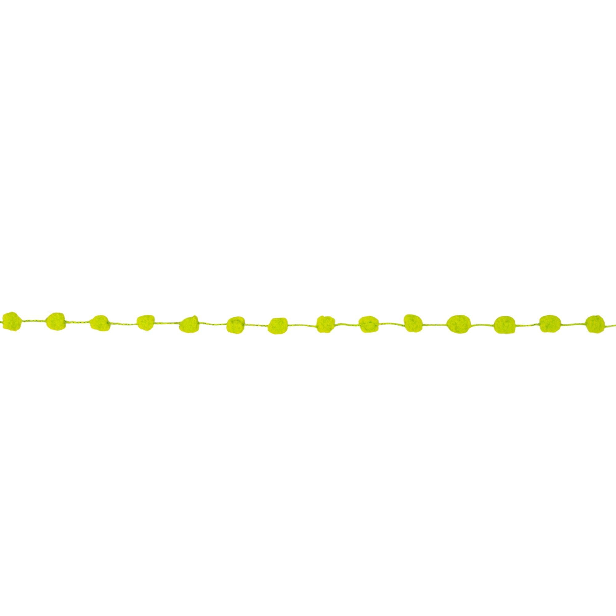 LaRibbons 8mm Wired Pom Pom, Lime, 25 Yard Roll