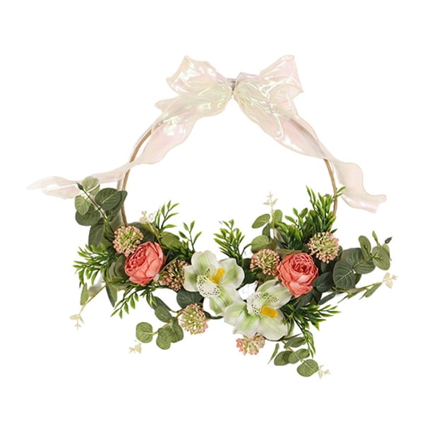 Corona de Puertas de Primavera Coronas Florales Artificiales para Decoraciones de Pascua Y Primavera para Puertas Y Ventanas 50cm/19.6In Decoraciones de Mesa de Pascua