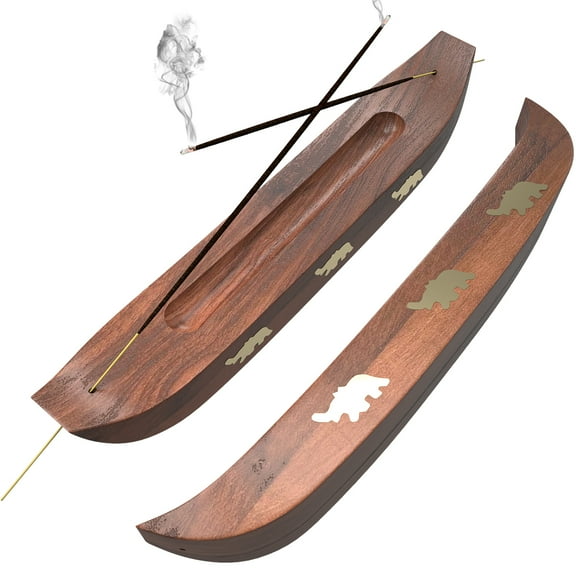 Rockdamic Incense Stick Holder Wooden Incense Burner Ash Catcher Aromatherapy