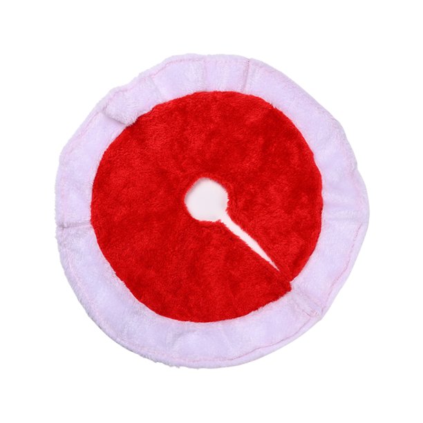 Christmas Tree Skirt Atmosphere Decoration Mini Fluffy Red White Edge