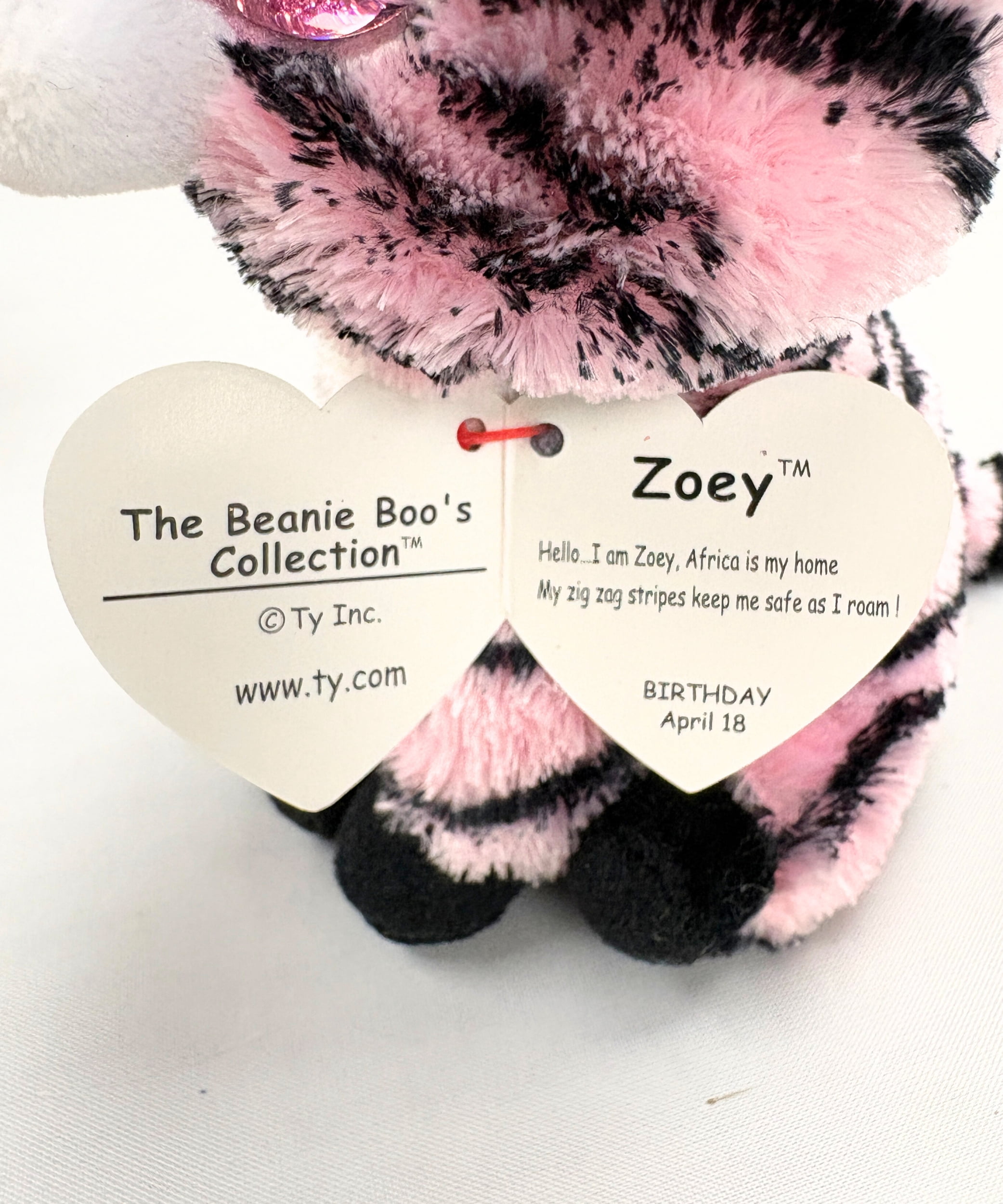 Beaniebaby　ジュエルオーキッド５株 Ty, Beanie Boos, Zoey the Zebra, Glitter Eyes, Stuffed Animal