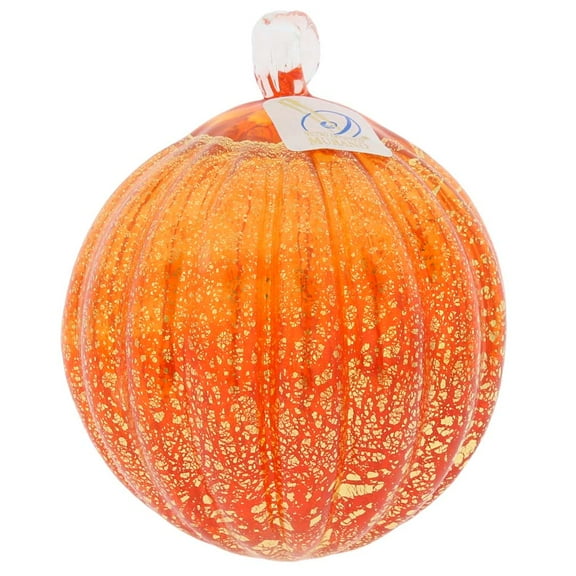 GlassOfVenice Murano Glass Medium Christmas Ornament - Orange
