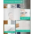 thumbnail image 4 of No Hook Shower Curtain with Snap in Liner, Boho Brown and Navy Blue Striped Tribal Farmhouse Style Hotel Shower Curtains for Bathroom, Washable Shower Curtain Liner Set with Mesh Top Window, 60"x72", 4 of 6