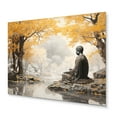 thumbnail image 2 of Designart "Enlightened Path Grey and Yellow Buddhism III" Spiritual Metal Wall Art, 2 of 5