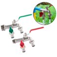 thumbnail image 5 of Conector mezclador de grifo de jardín doble al aire libre Adaptador de agua del tanque de válvula de salida de 3/4, 5 of 5