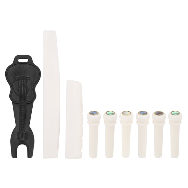 Folk Guitar Bridge Pin Kit Bone Saddle Nut + Nail Puller Musical Instrument Accessories