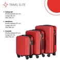 thumbnail image 3 of Set de 3 maletas de viaje Travel Elite G (25 kg) M (20 kg) Carry On (10 kg) rojo, 3 of 9