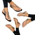 thumbnail image 3 of NGTEVOOS Women Rhinestone Sandals Women's Shoes Flat Beach Sandals And Slippers, 3 of 3