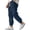 340#Navy, variant on Men's Cotton Linen Jogger Pants Elastic Drawstring Waist Cuffed Ankle Relaxed Fit Lightweight Breathable Beach Lounge Sweatpants Green XL