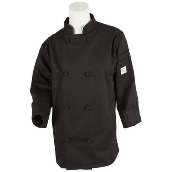 Mercer Tool M60022BKXXS Millennia Womens Cook Jacket Cloth Knot Buttons, Black - XXS