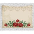 thumbnail image 1 of Shabby Chic Tapestry, Vintage Glamour Background with Red Rose Love and Attraction Symbol Delicacy, Wall Hanging for Bedroom Living Room Dorm Decor, 80W X 60L Inches, Beige Green, by Ambesonne, 1 of 2